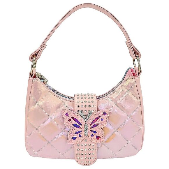OMG ACCESSORIES ✨ Embellished Butterfly Quilted Shoulder Bag - Picture 4 of 8